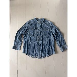 Chico's Blue Denim Button-Down Shirt